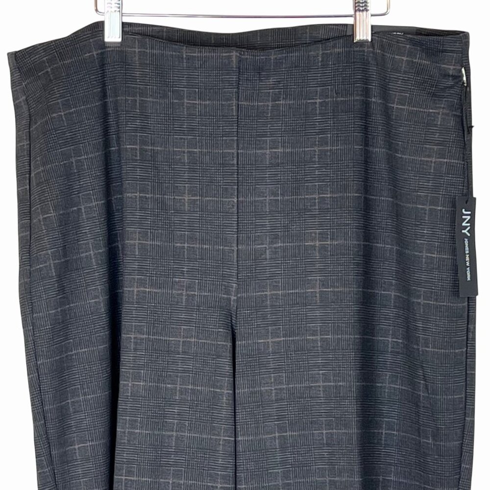 Jones New York Womens Checkered Pull-On Wide Leg Pants Sz 2X Polyester Blend New - Picture 7 of 14